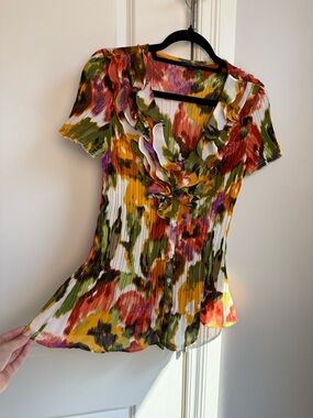 East 5th Multicolor Ruffled Button-Front Blouse